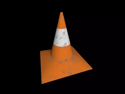 Traffic cone Low-poly 3D model