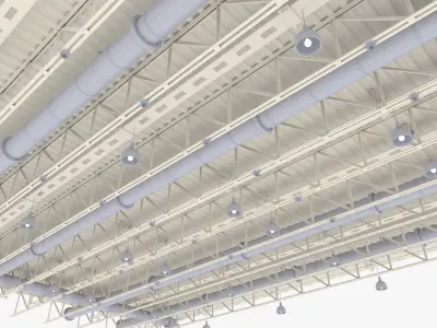 Ceiling Ventilation Pipes 6 3D model