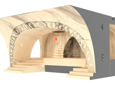 Jabbas Throne Area - small - 1-6 Hottoys 3D print model