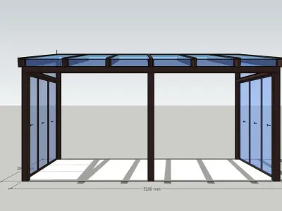Roof with posts 3D model
