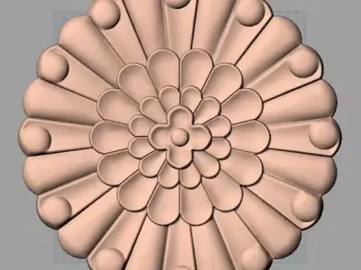 Furniture decoration round flower 3D STL model for CNC E938 3D model