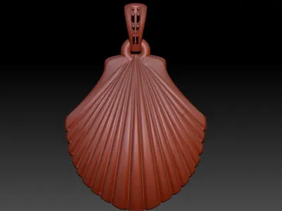Seashell Pendant Necklace Jewelry light weight Hollow and solid 3D print model