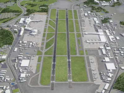 Moscow - Sheremetyevo International Airport - SVO Low-poly 3D model