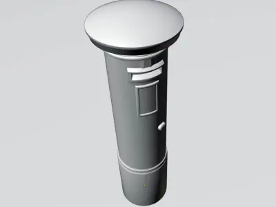 Red Post Box Letter Box Royal Mail Post Office Model Low-poly 3D model