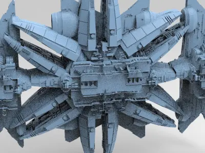 Star Ship pulse generator space walkways  3D model