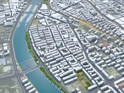 Zhangjiakou Hebei China 50km Low-poly 3D model
