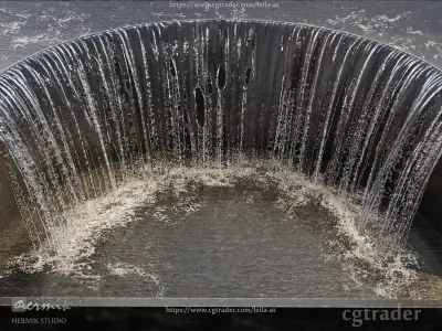  2 Waterfall fountains ARC Grand Cascade 3D model