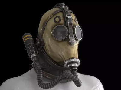 Postapocaliptico Gas Mask Low-poly 3D model
