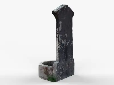 Public Park Drinking Water Scan Low-poly 3D model