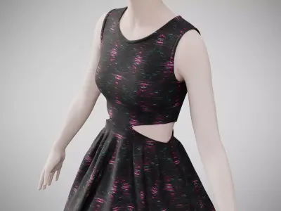 Dress 33 Light Burst Static Low-poly 3D model