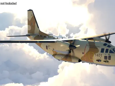  Alenia C-27J Spartan Morocco Rigged for Cinema 4D 