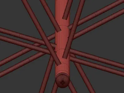 FLIPPER multi colored chandelier with gold accents 3D model