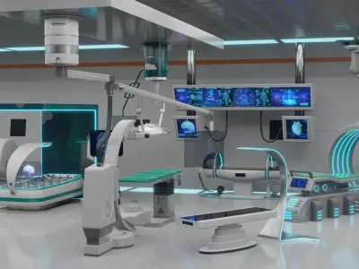 HOSPITAL MODULAR FUTURISTIC SCI FI Low-poly 3D model