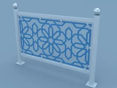 Traditional Moroccan Street Fence 3D model