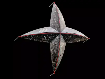 Sci-Fi Starfish Spaceship Lowpoly Game Ready Low-poly 3D model