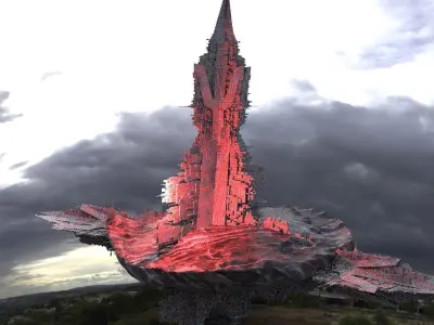 Dark Alice Themed Mushroom City Top 3D model