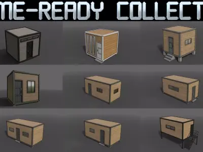 PBR Container House AC 3D Model Pack