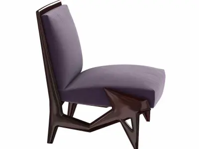 Important and Unique Ico Parisi Lounge Chair 3d model 3D model