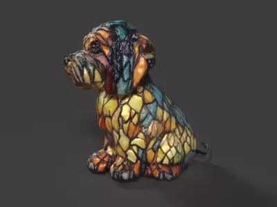 Chinese Dog Lantern  Low-poly 3D model