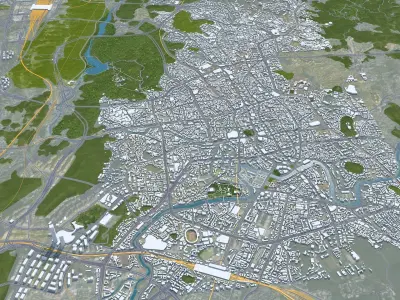 Guiyang Guizhou China 60km AI Low-poly 3D model