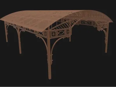 Wrought iron canopy 3D model
