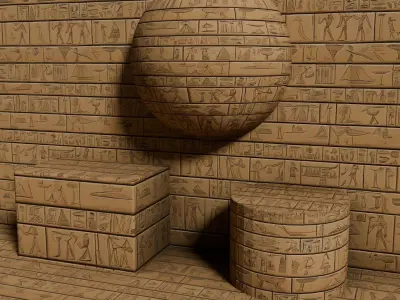 Egyptian Hieroglyphs Seamless PBR  Vol 1 Texture