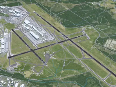 Cologne Bonn Airport 12km Low-poly 3D model