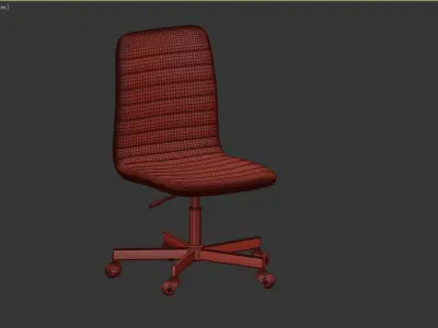 Amanda grey upholstered office chair Actona 3D model