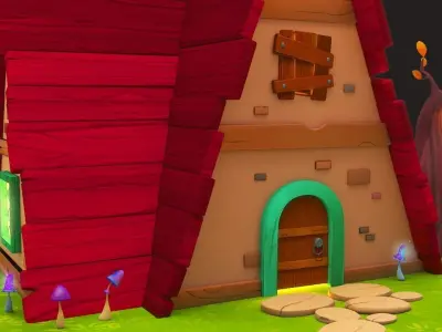 3D little house  Low-poly 3D model