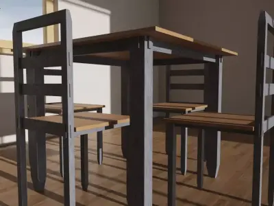 A chair for Counter Height Dining Table Low polly Low-poly 3D model