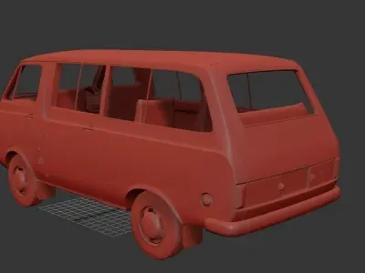 Toyota Hiace Mk1 H10 PassengerVan 1967 3D print model