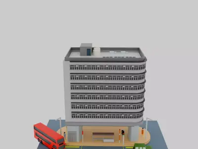 Hong Kong Building Pack 6 Low-poly 3D model