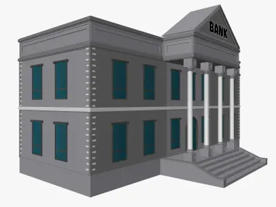 Cartoon Bank 3D model