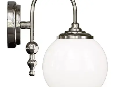 Chandelier chrome wall light with glass globe 3D model