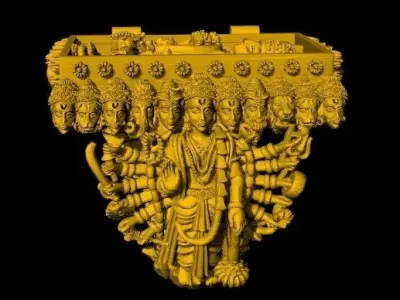 BALAJI LAKSHMI THIRUPATHI DOOR  RING GOLD SILVER STONE  3D print model
