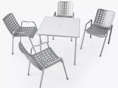 Vitra Landi Chair and Davy Table 3D model