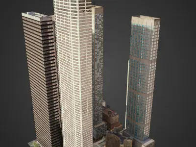 Realistic City District H8-H28 3D model