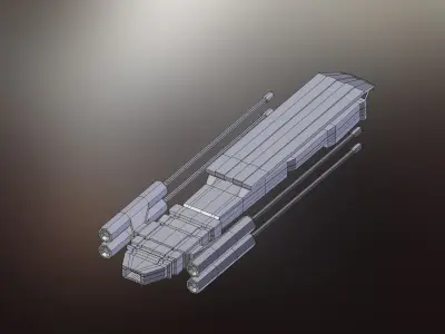 Sci-Fi War Spaceships collection Low-poly 3D model