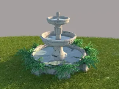 Fountain Model in grass 3D print model