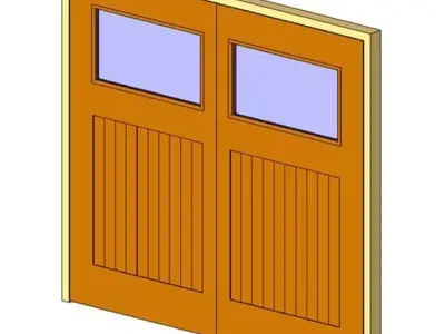 Garage - Timber Side Hung 2 Free 3D model