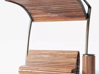 Bench pergola urn 3D model