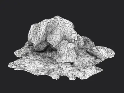 Snowy Rock 4-9 Low-poly 3D model
