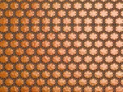 Orange Metal Mesh Transparent PBR Seamless Texture