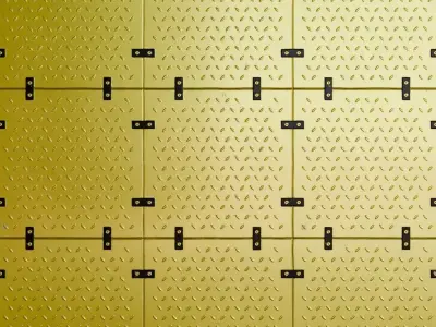 Golden Full Metal Plate PBR Seamless Texture