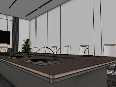 Modern Conference Room 3D Model 3D model