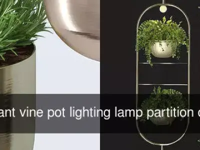 Hanging metal plant vine pot lighting lamp partition divider 3D Model Pack