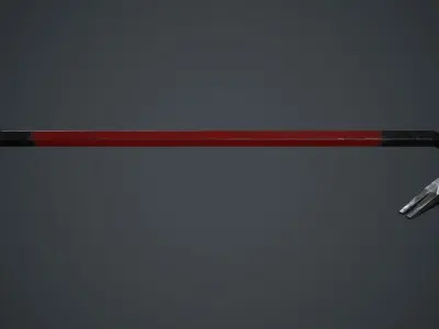 Crowbar PBR Game Ready hockey stick with handle Low-poly 3D model