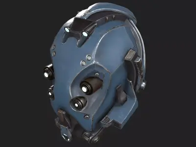 Scifi helmet ver 6 Low-poly 3D model