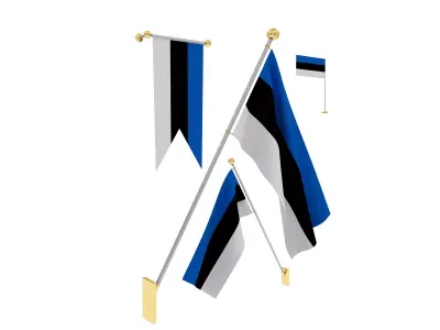 Flags of Estonia 3D model