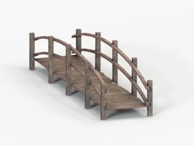 wood  bridge 2 Free low-poly 3D model